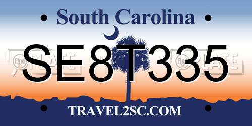 SE8T335 South Carolina License Plate
