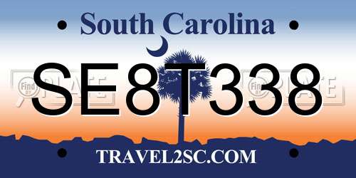 SE8T338 South Carolina License Plate