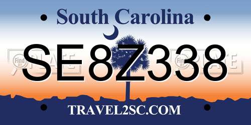 SE8Z338 South Carolina License Plate