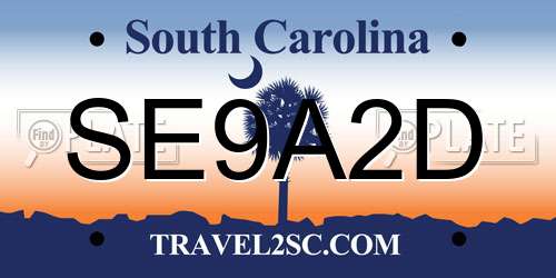 SE9A2D South Carolina License Plate