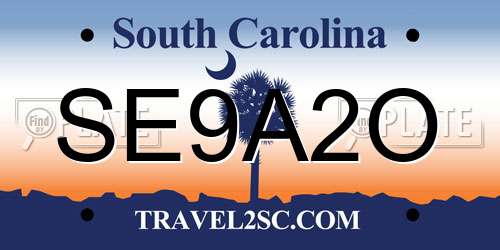 SE9A2O South Carolina License Plate