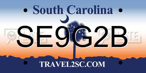 SE9G2B South Carolina License Plate