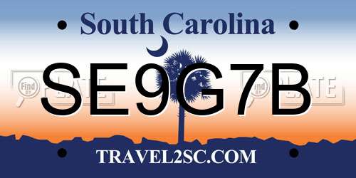 SE9G7B South Carolina License Plate
