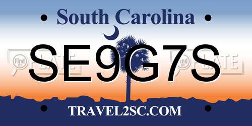 SE9G7S South Carolina License Plate