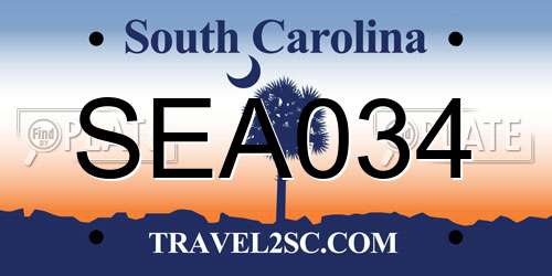 SEA034 South Carolina License Plate