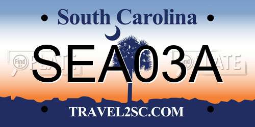 SEA03A South Carolina License Plate
