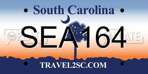 SEA164 South Carolina License Plate