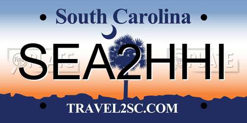 SEA2HHI South Carolina License Plate