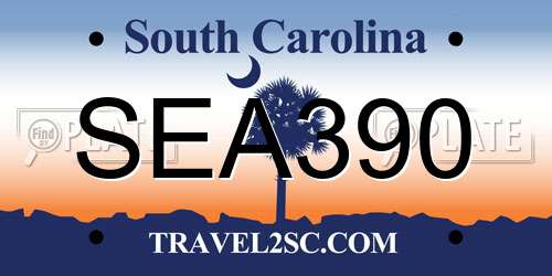 SEA390 South Carolina License Plate