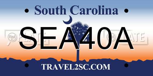SEA40A South Carolina License Plate