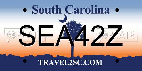 SEA42Z South Carolina License Plate