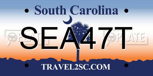 SEA47T South Carolina License Plate
