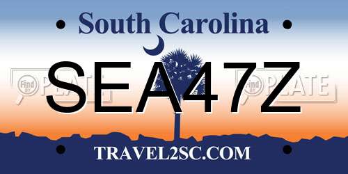 SEA47Z South Carolina License Plate