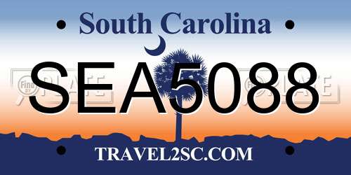 SEA5088 South Carolina License Plate