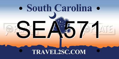 SEA571 South Carolina License Plate