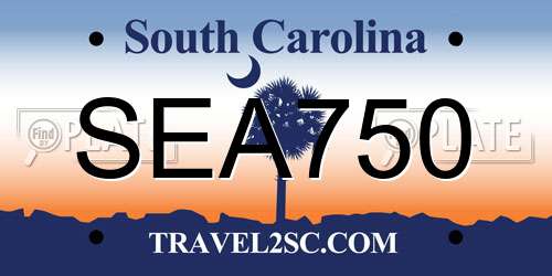 SEA750 South Carolina License Plate