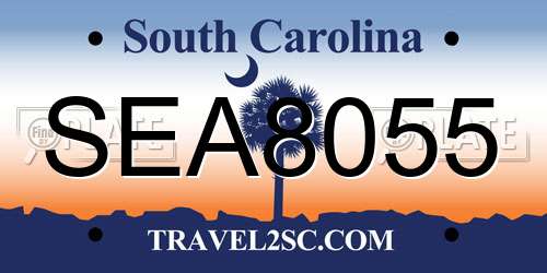 SEA8055 South Carolina License Plate