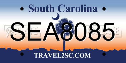 SEA8085 South Carolina License Plate