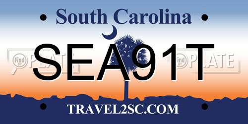 SEA91T South Carolina License Plate
