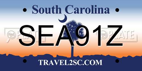 SEA91Z South Carolina License Plate