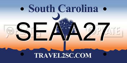 SEAA27 South Carolina License Plate