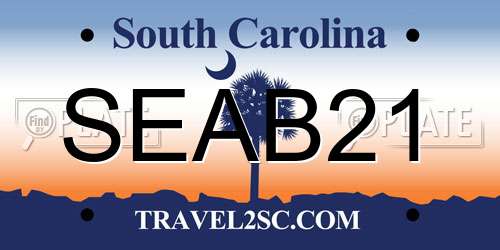 SEAB21 South Carolina License Plate