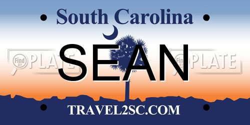 SEAN South Carolina License Plate