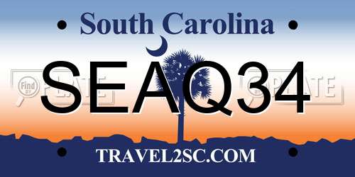 SEAQ34 South Carolina License Plate