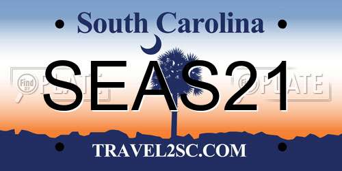 SEAS21 South Carolina License Plate