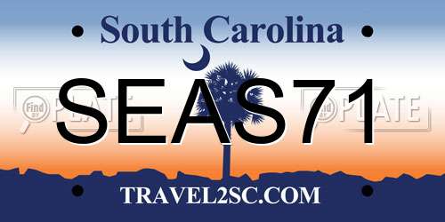 SEAS71 South Carolina License Plate
