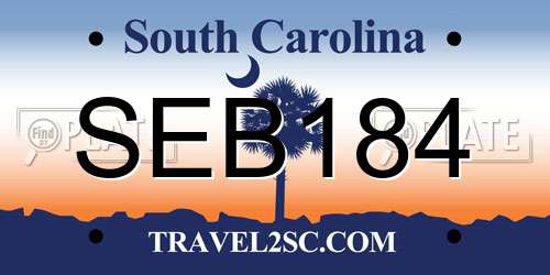 SEB184 South Carolina License Plate