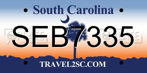 SEB7335 South Carolina License Plate