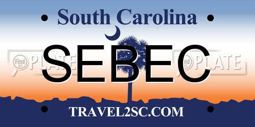SEBEC South Carolina License Plate
