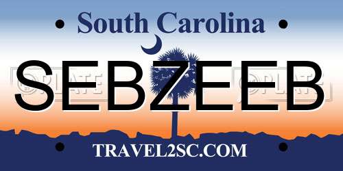 SEBZEEB South Carolina License Plate