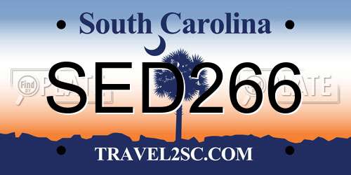 SED266 South Carolina License Plate