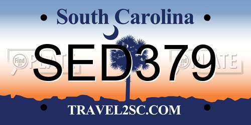 SED379 South Carolina License Plate