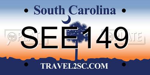 SEE149 South Carolina License Plate