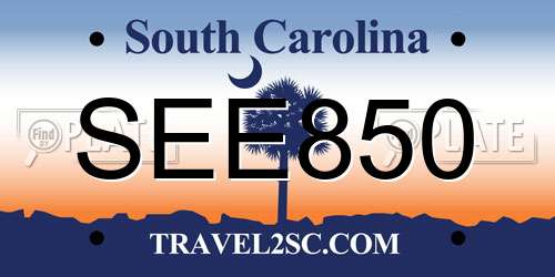 SEE850 South Carolina License Plate