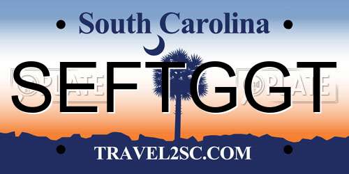 SEFTGGT South Carolina License Plate
