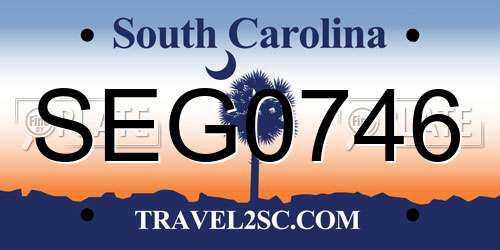 SEG0746 South Carolina License Plate