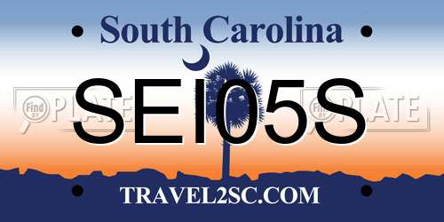 SEI05S South Carolina License Plate