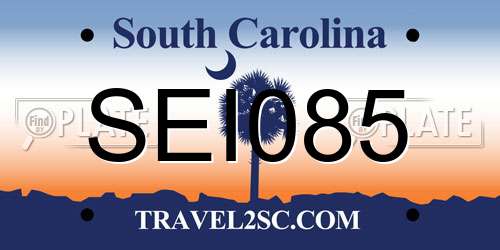 SEI085 South Carolina License Plate