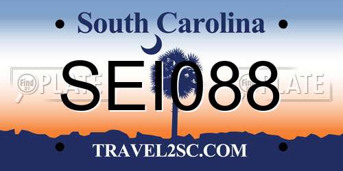 SEI088 South Carolina License Plate