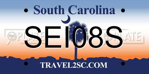 SEI08S South Carolina License Plate