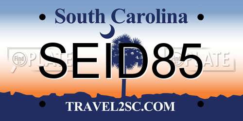 SEID85 South Carolina License Plate