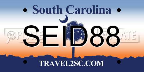 SEID88 South Carolina License Plate