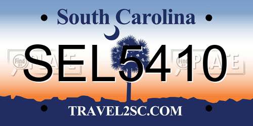 SEL5410 South Carolina License Plate