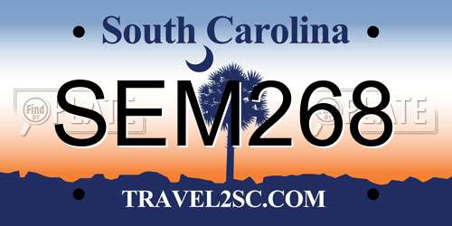 SEM268 South Carolina License Plate