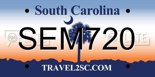 SEM720 South Carolina License Plate