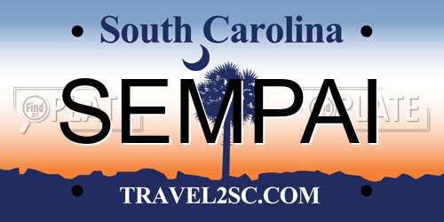 SEMPAI South Carolina License Plate
